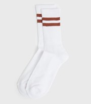 New Look Rust Double Stripe Ribbed Socks